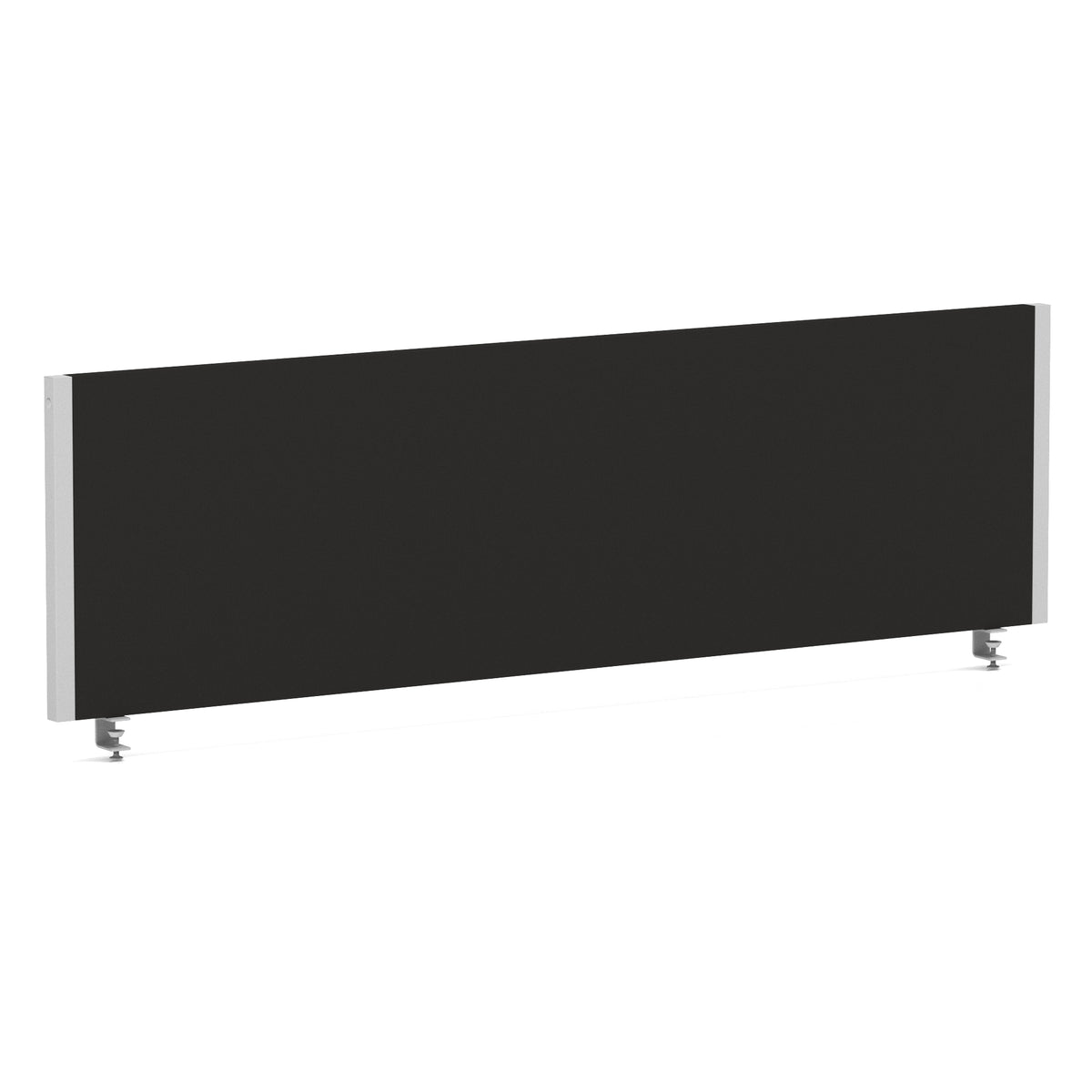 Bramwell Bench Desk Privacy Screen – Silver Frame Black 1400 - Industrious Decor