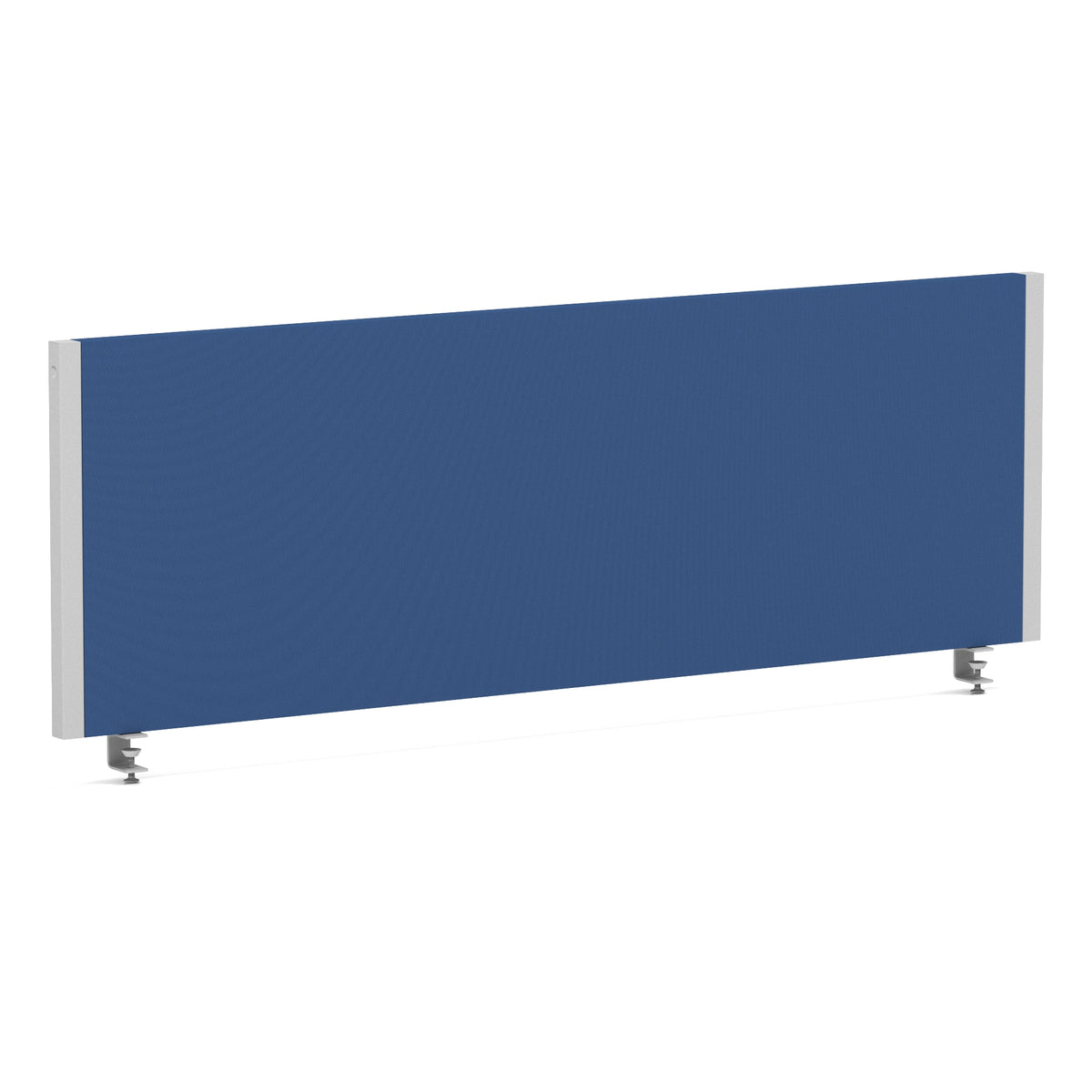 Bramwell Bench Desk Privacy Screen – Silver Frame Blue 1200 - Industrious Decor