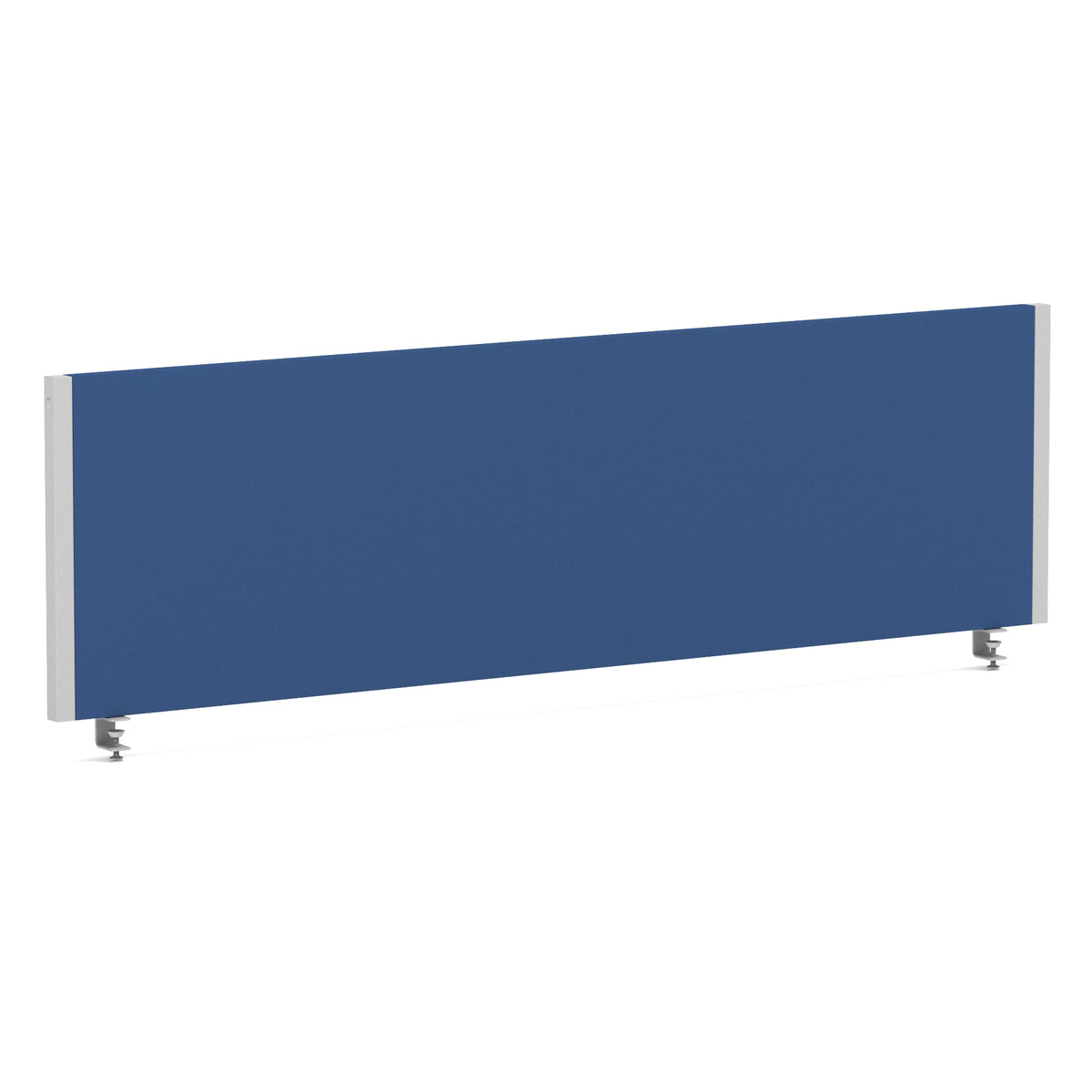 Bramwell Bench Desk Privacy Screen – Silver Frame Blue 1400 - Industrious Decor