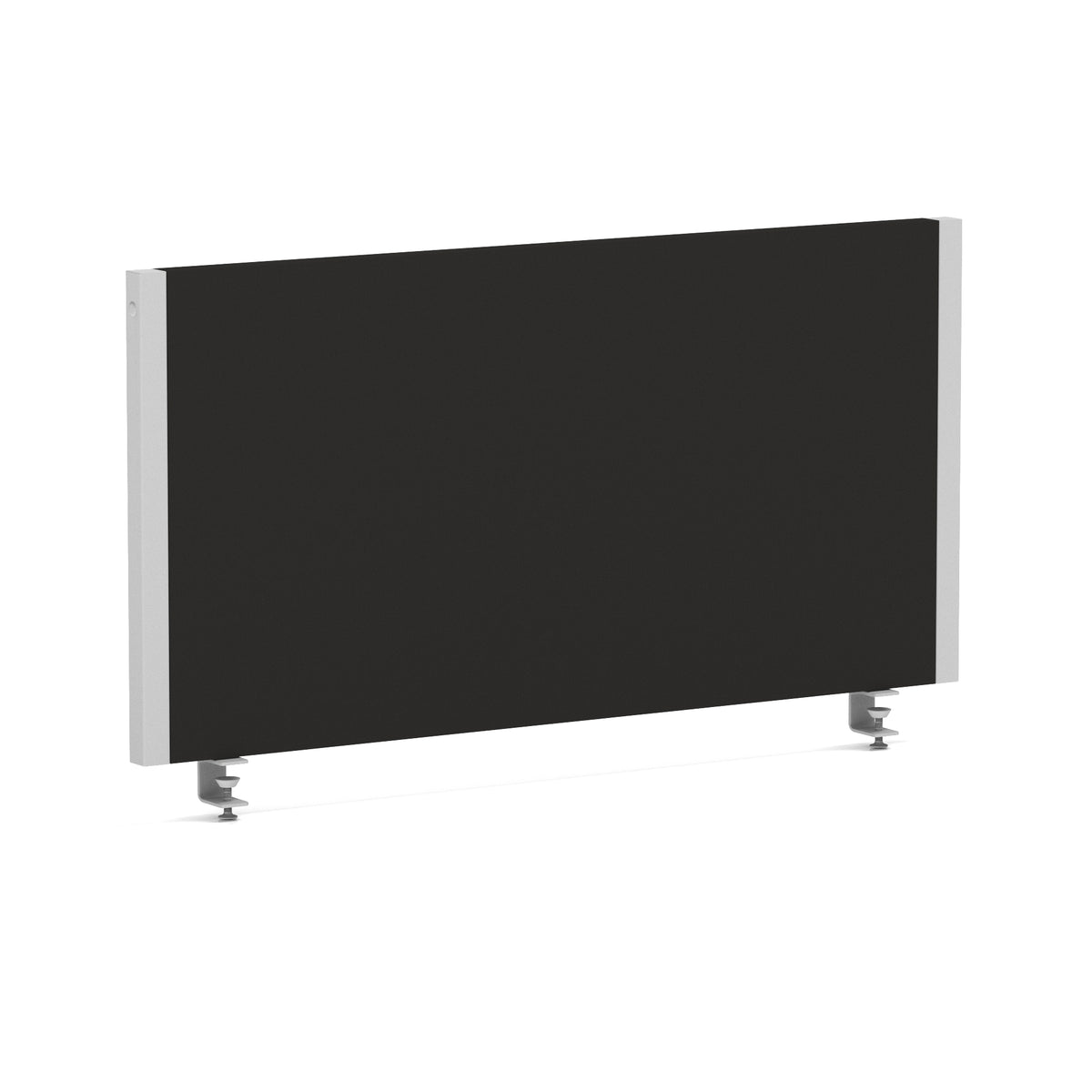 Bramwell Bench Desk Privacy Screen – Silver Frame Black 800 - Industrious Decor