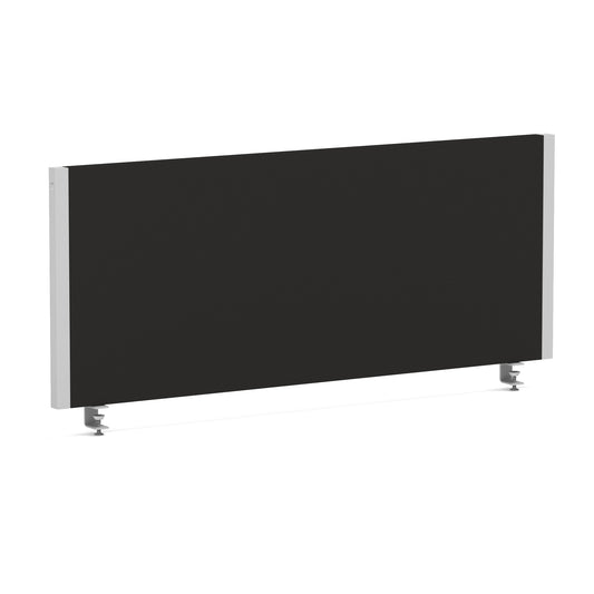 Bramwell Bench Desk Privacy Screen – Silver Frame Black 1000 - Industrious Decor