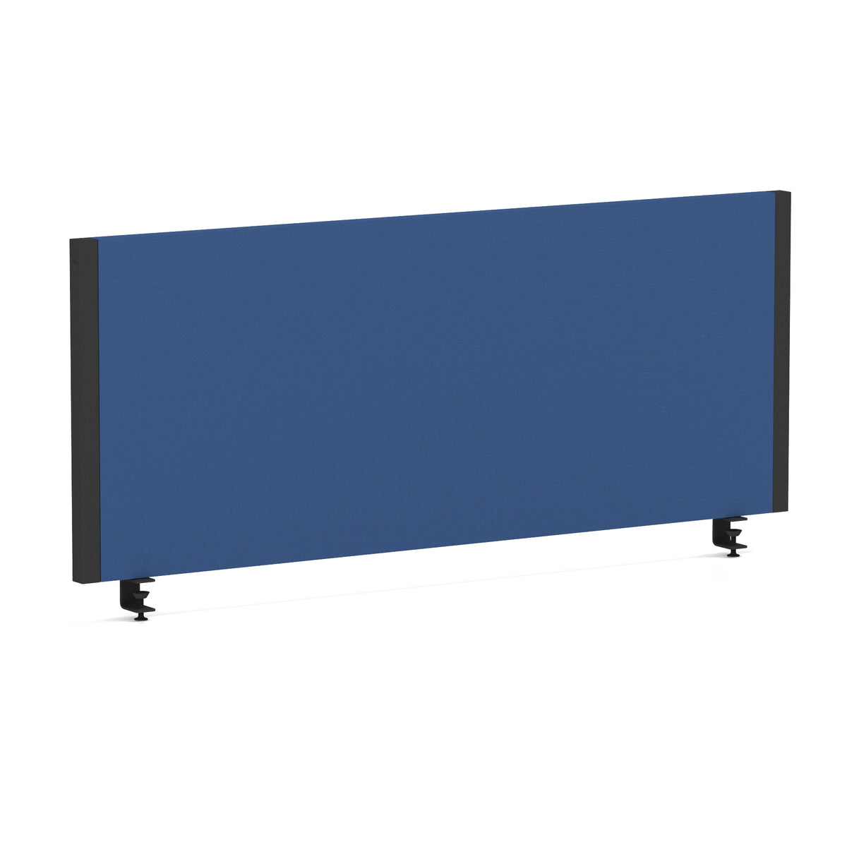 Bramwell Bench Desk Privacy Screen – Black Frame Blue 1000 - Industrious Decor