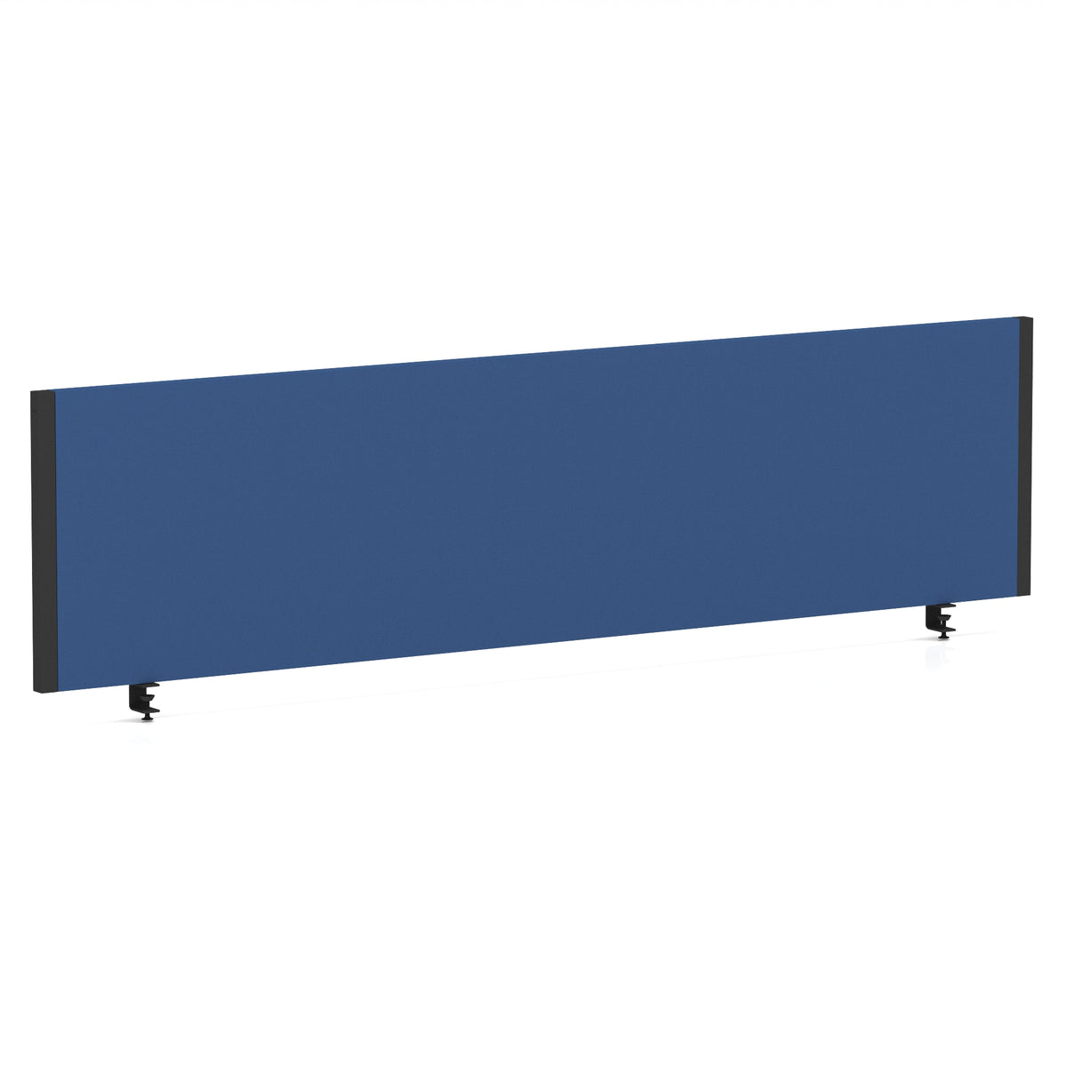 Bramwell Bench Desk Privacy Screen – Black Frame Blue 1600 - Industrious Decor