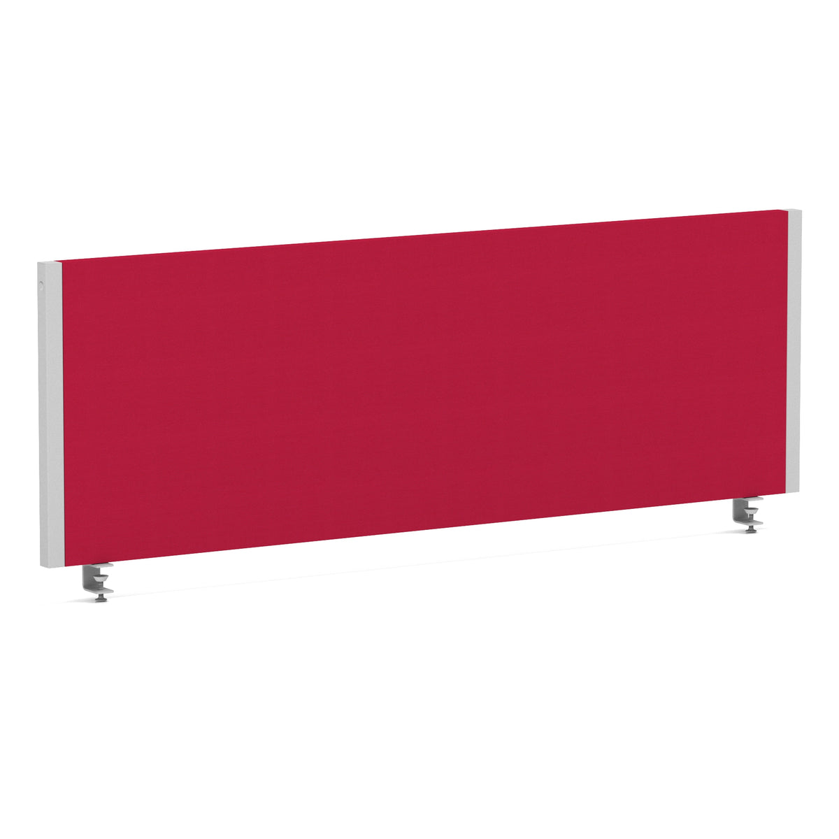Bramwell Bench Desk Privacy Screen – Silver Frame Bespoke Bergamot Cherry 1200 - Industrious Decor