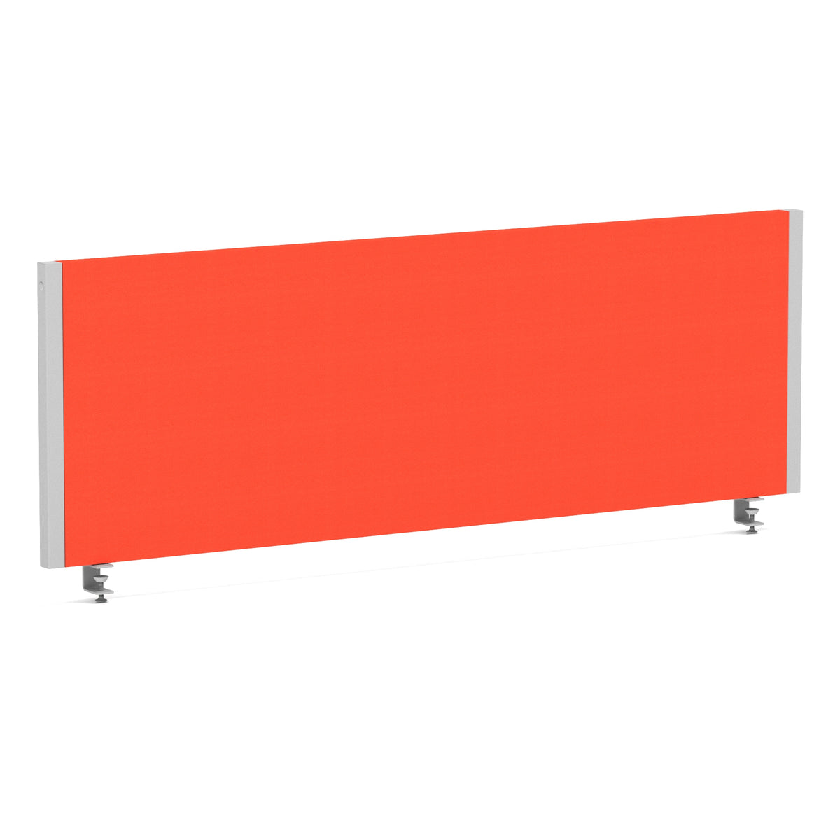 Bramwell Bench Desk Privacy Screen – Silver Frame Bespoke Tabasco Orange 1200 - Industrious Decor