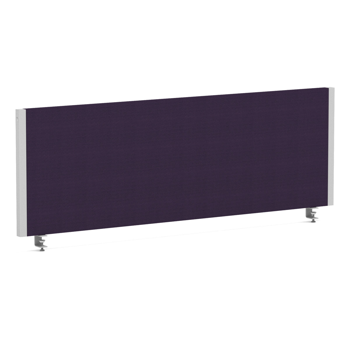 Bramwell Bench Desk Privacy Screen – Silver Frame Bespoke Tansy Purple 1200 - Industrious Decor