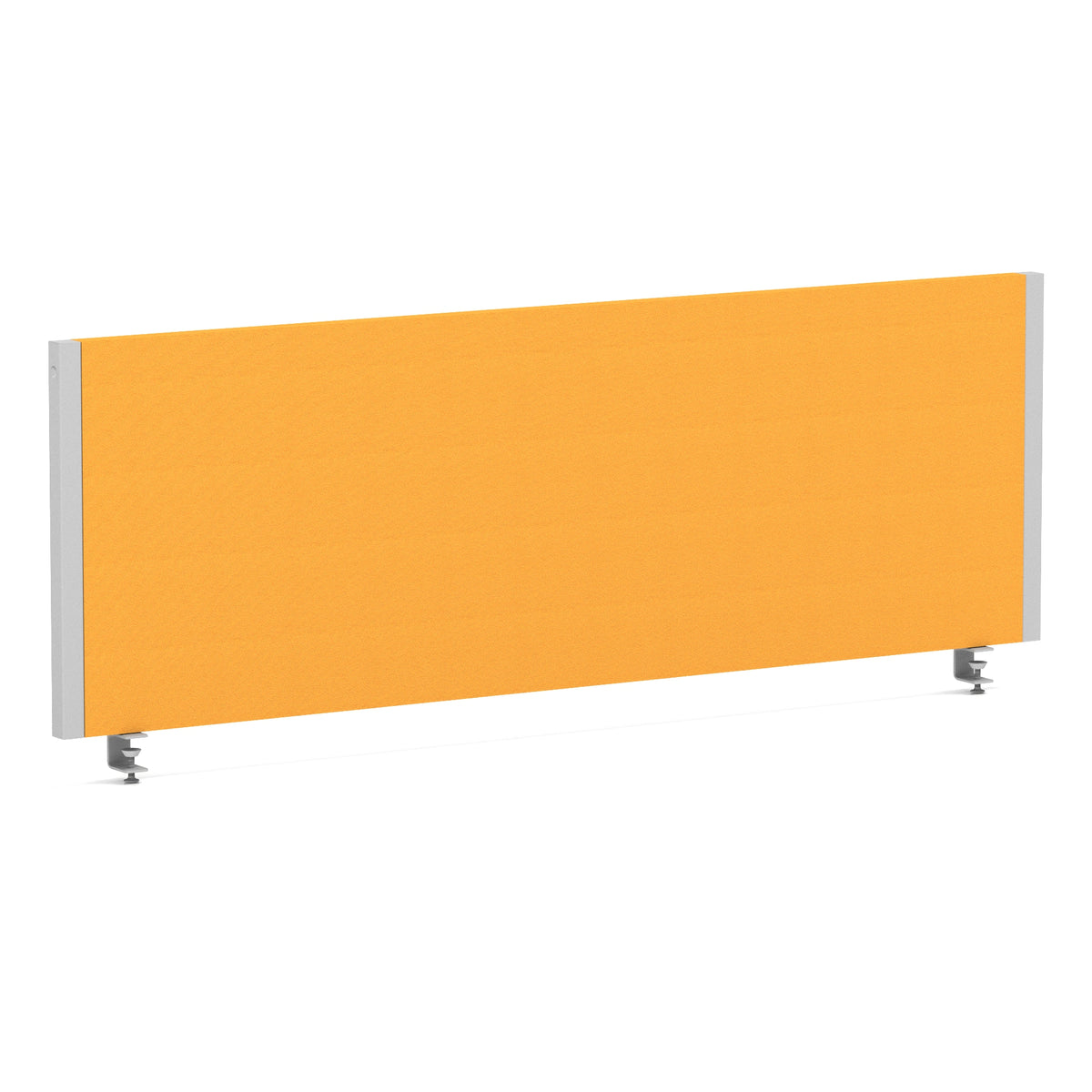 Bramwell Bench Desk Privacy Screen – Silver Frame Bespoke Senna Yellow 1200 - Industrious Decor