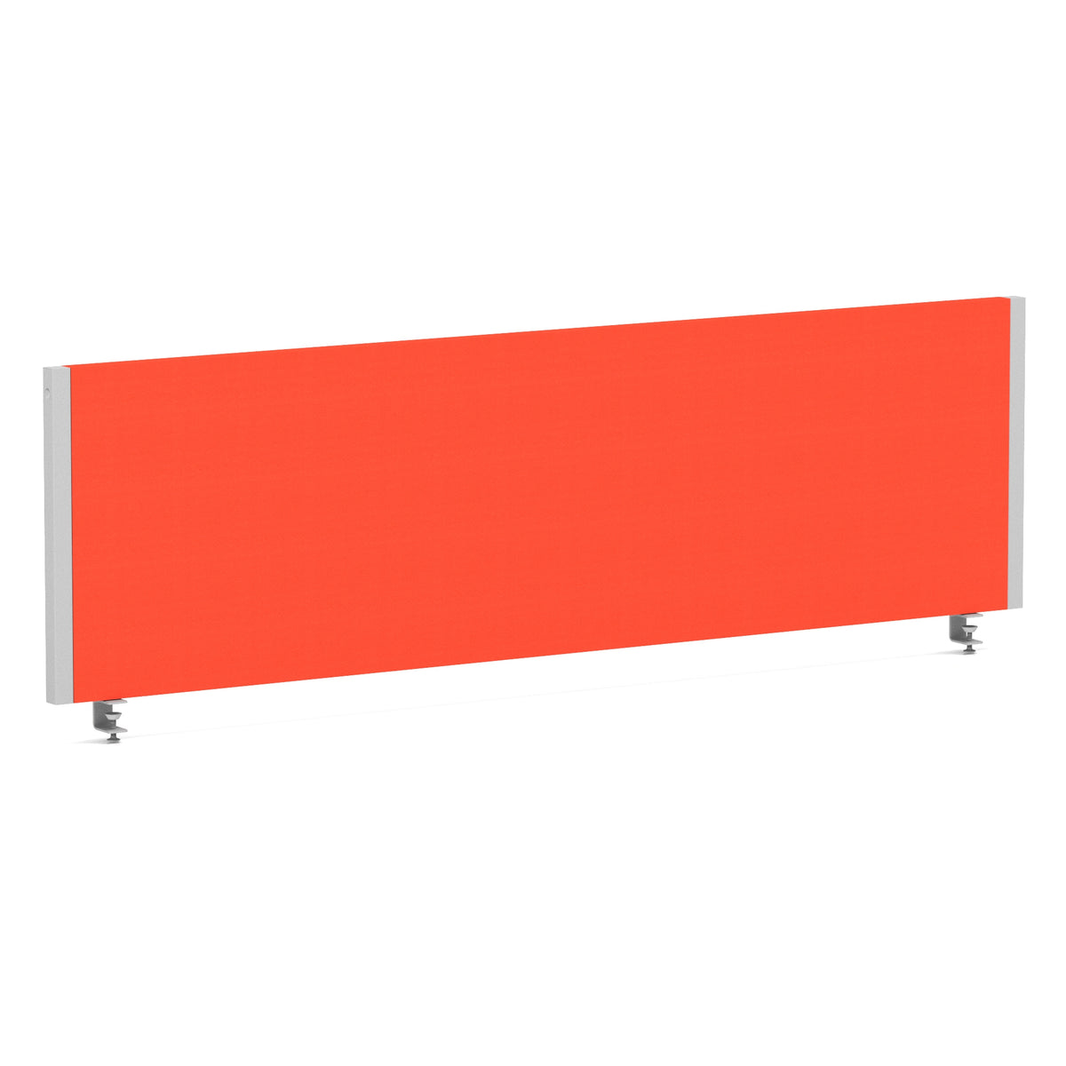 Bramwell Bench Desk Privacy Screen – Silver Frame Bespoke Tabasco Orange 1400 - Industrious Decor