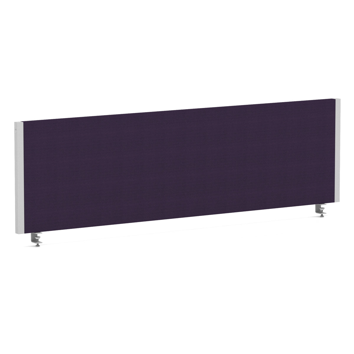 Bramwell Bench Desk Privacy Screen – Silver Frame Bespoke Tansy Purple 1400 - Industrious Decor