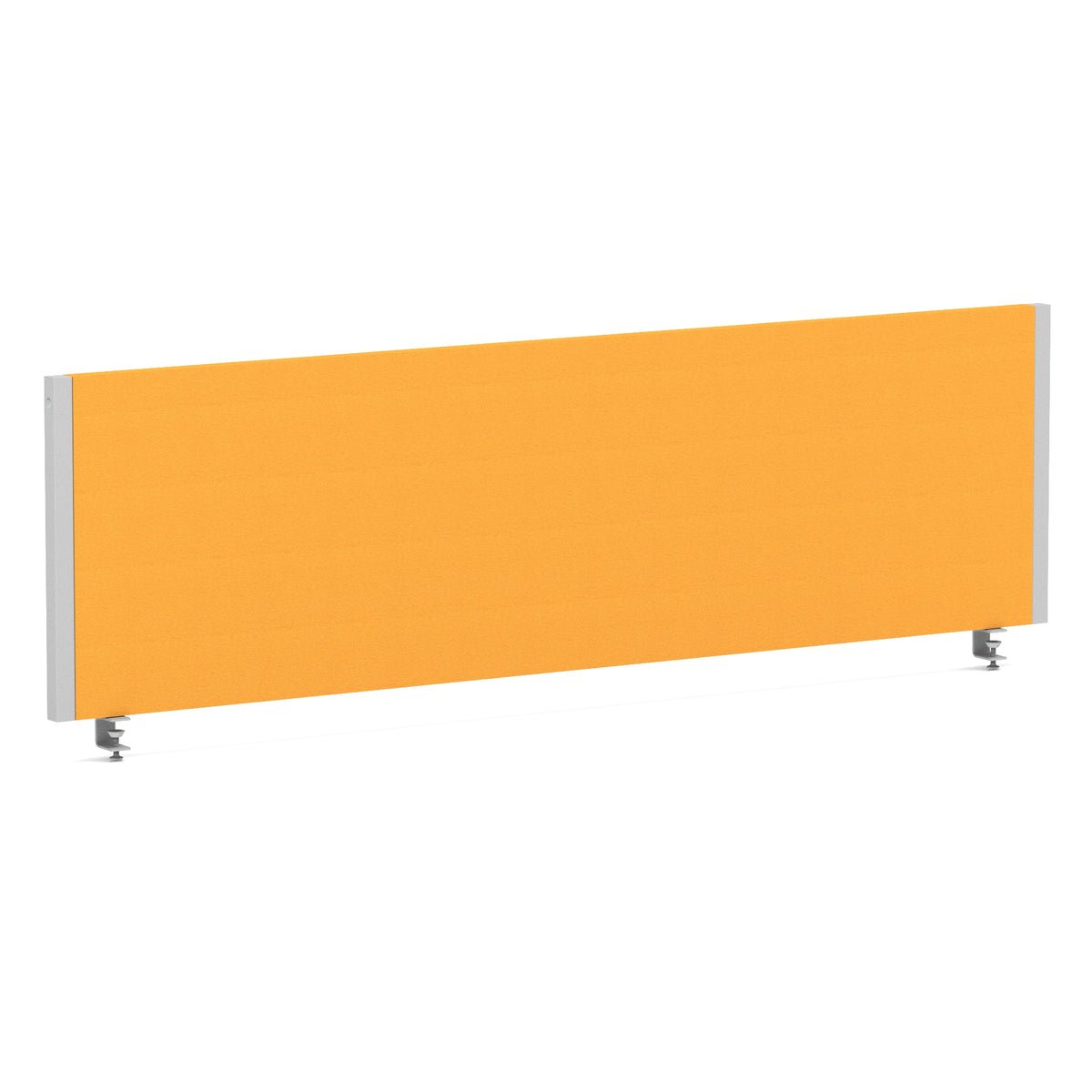 Bramwell Bench Desk Privacy Screen – Silver Frame Bespoke Senna Yellow 1400 - Industrious Decor