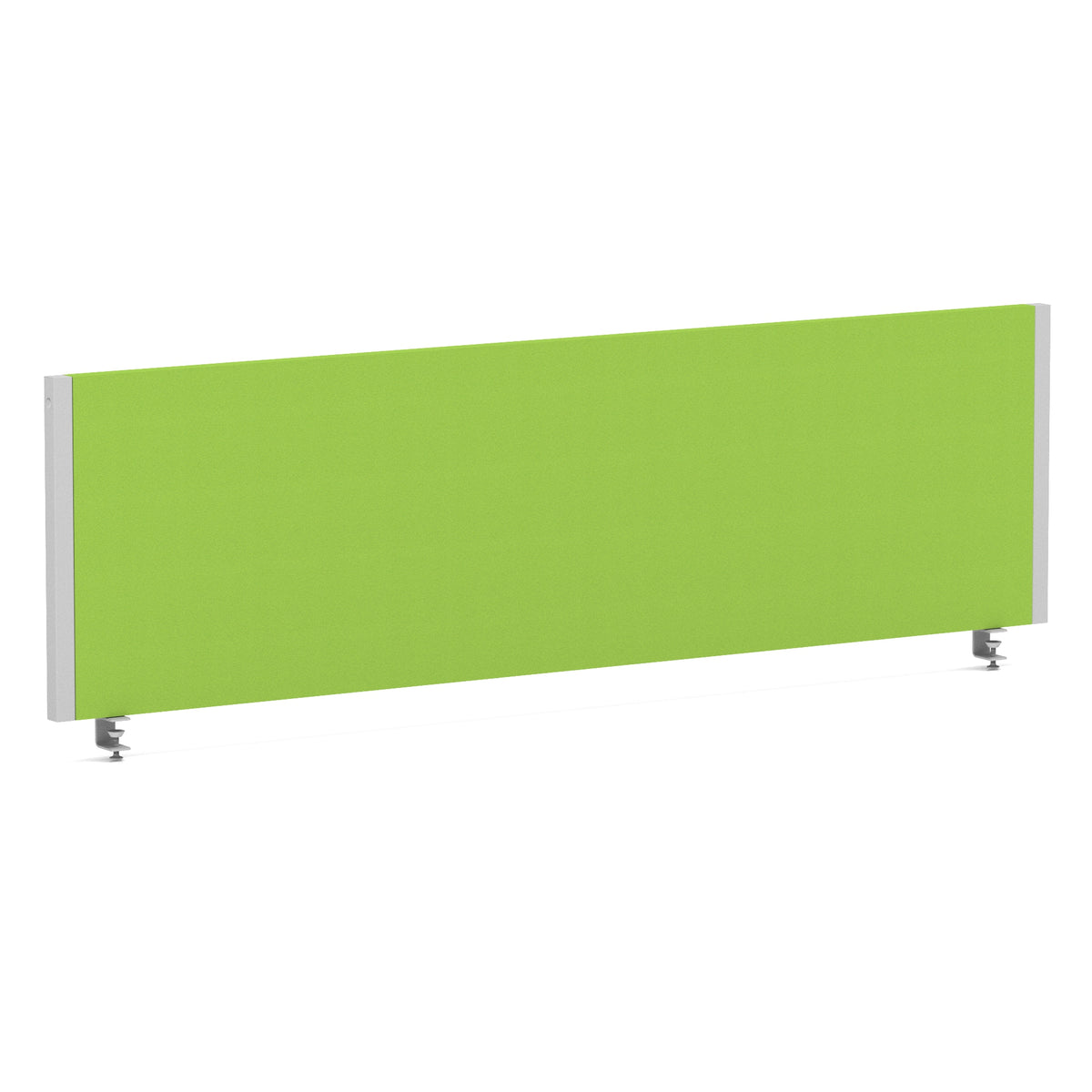 Bramwell Bench Desk Privacy Screen – Silver Frame Bespoke Myrrh Green 1400 - Industrious Decor