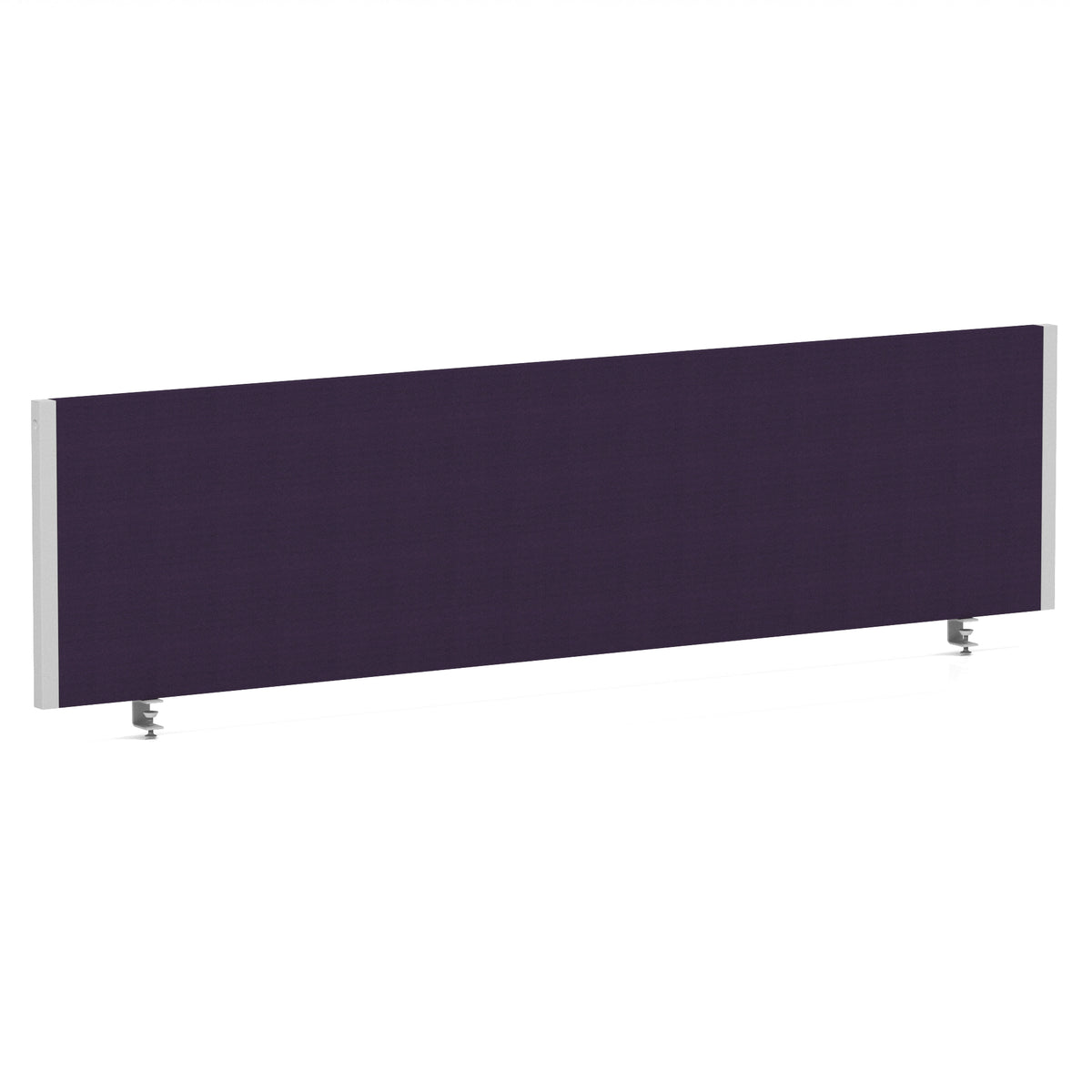 Bramwell Bench Desk Privacy Screen – Silver Frame Bespoke Tansy Purple 1600 - Industrious Decor