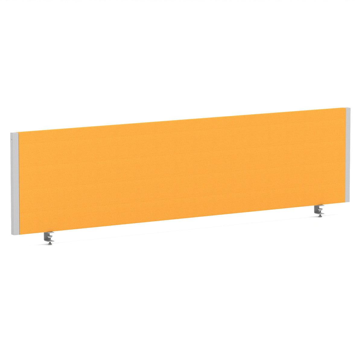 Bramwell Bench Desk Privacy Screen – Silver Frame Bespoke Senna Yellow 1600 - Industrious Decor