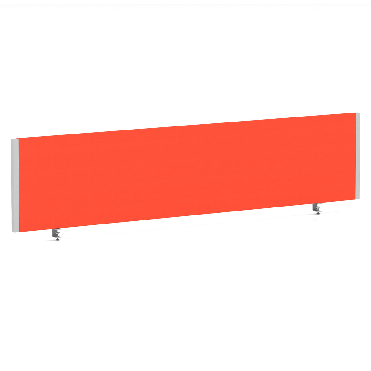 Bramwell Bench Desk Privacy Screen – Silver Frame Bespoke Tabasco Orange 1800 - Industrious Decor