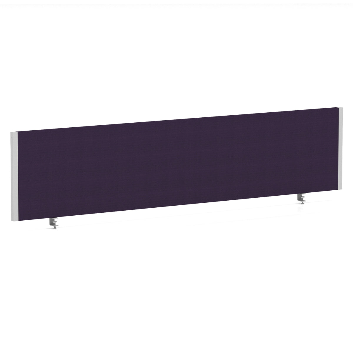 Bramwell Bench Desk Privacy Screen – Silver Frame Bespoke Tansy Purple 1800 - Industrious Decor
