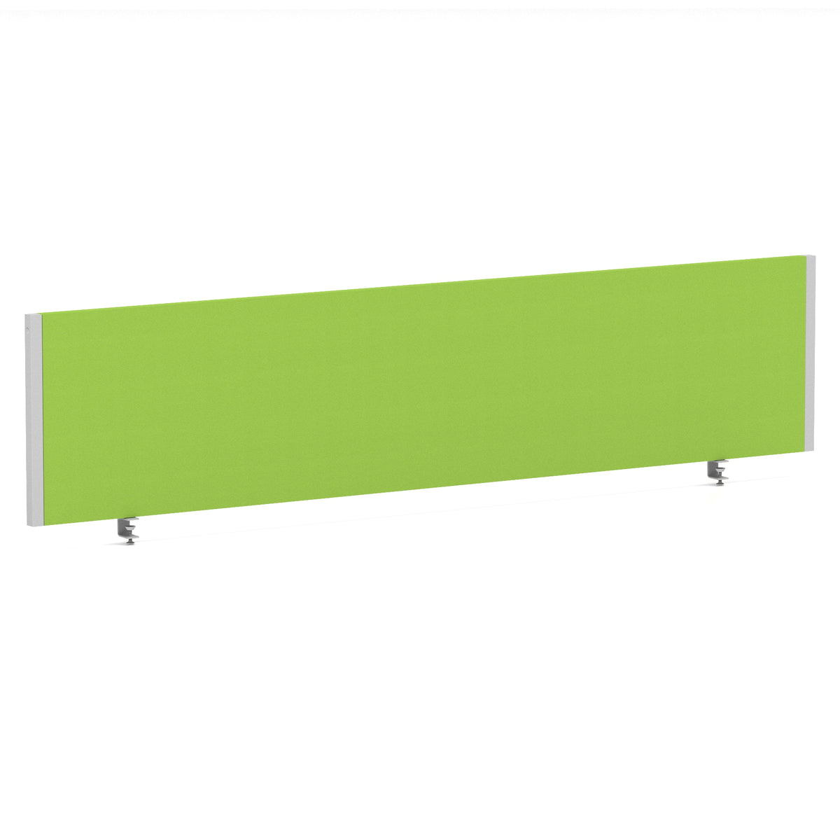Bramwell Bench Desk Privacy Screen – Silver Frame Bespoke Myrrh Green 1800 - Industrious Decor