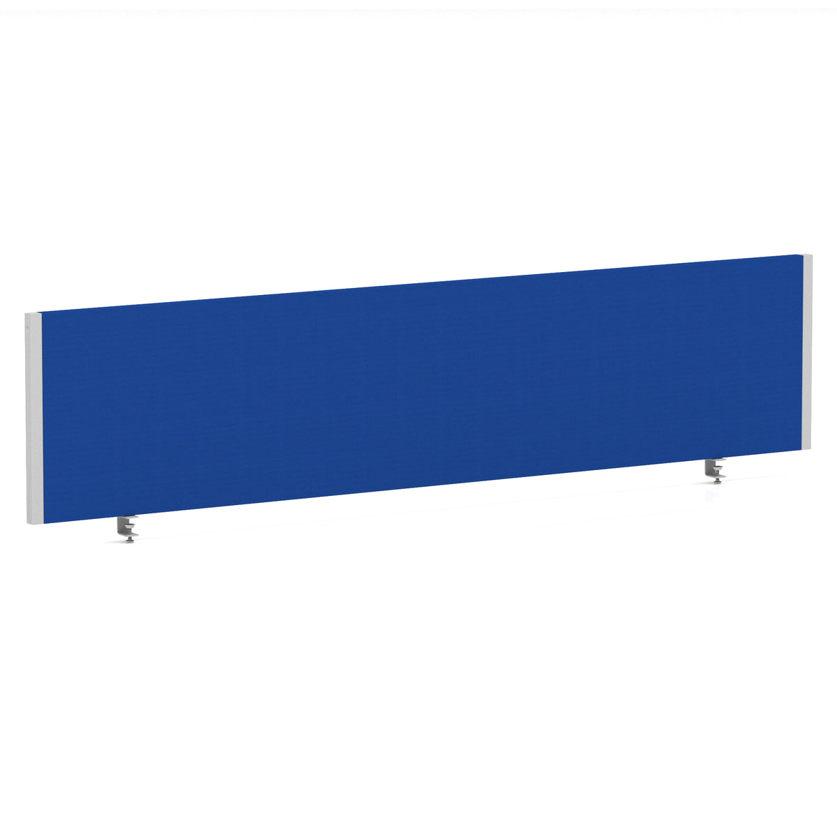 Bramwell Bench Desk Privacy Screen – Silver Frame Bespoke Stevia Blue 1800 - Industrious Decor