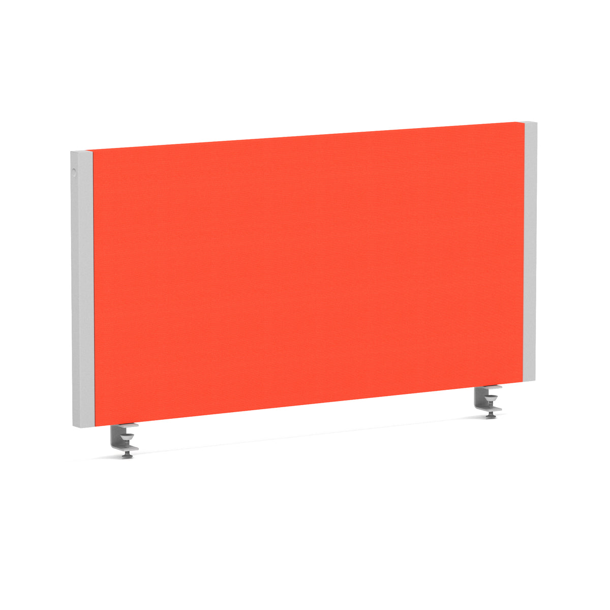 Bramwell Bench Desk Privacy Screen – Silver Frame Bespoke Tabasco Orange 800 - Industrious Decor