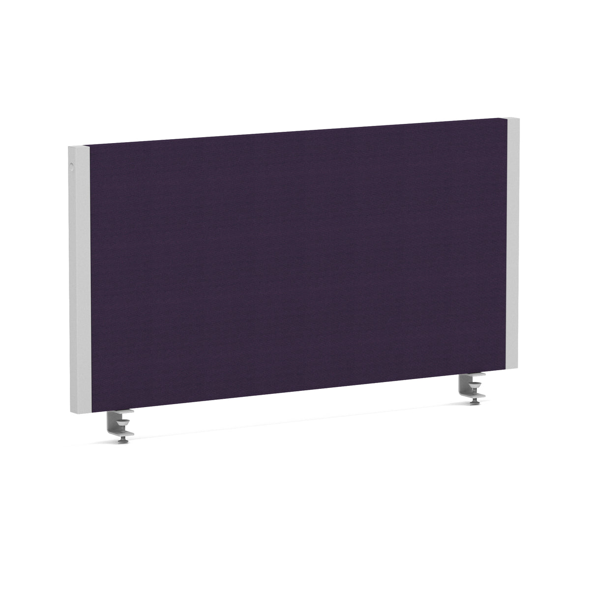 Bramwell Bench Desk Privacy Screen – Silver Frame Bespoke Tansy Purple 800 - Industrious Decor