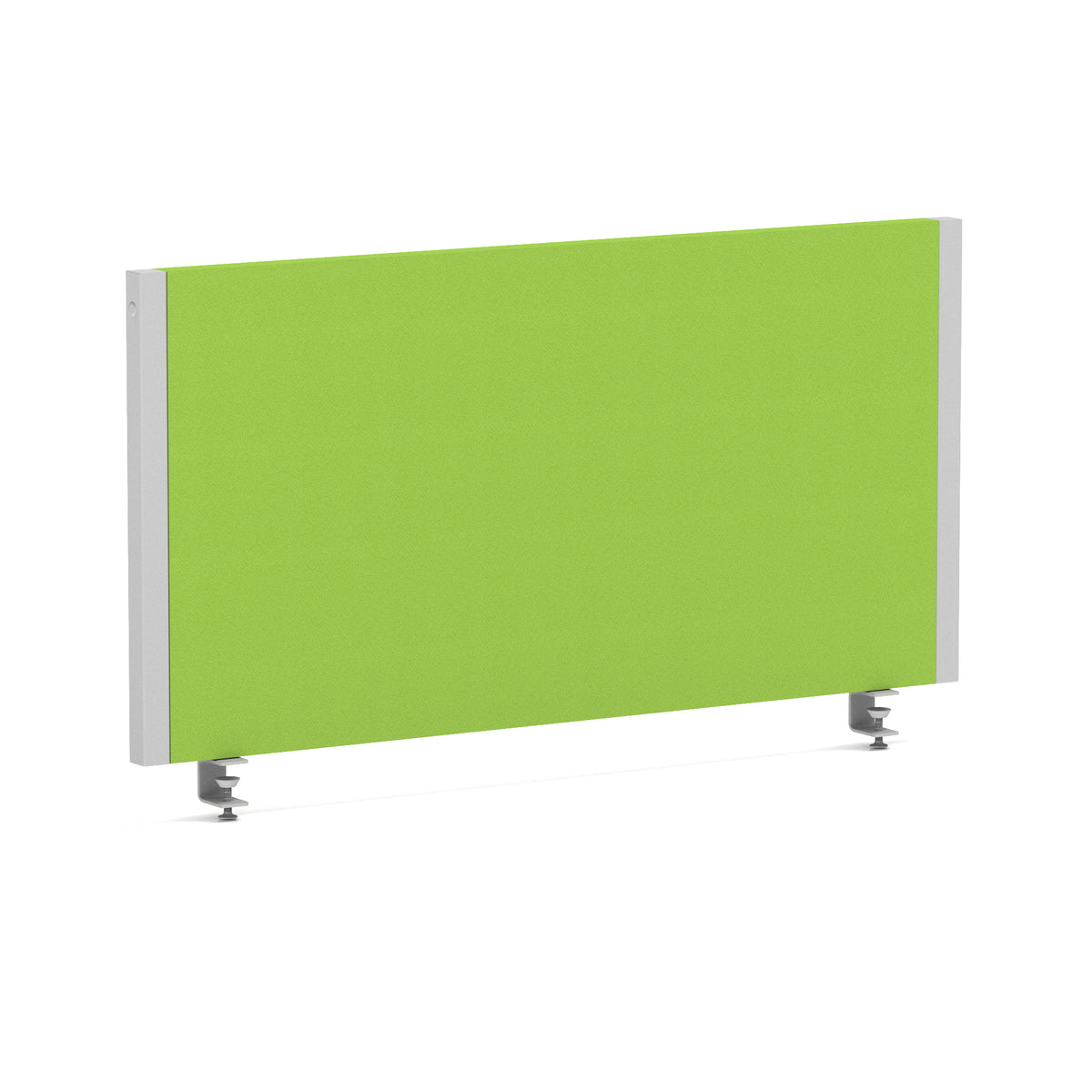 Bramwell Bench Desk Privacy Screen – Silver Frame Bespoke Myrrh Green 800 - Industrious Decor