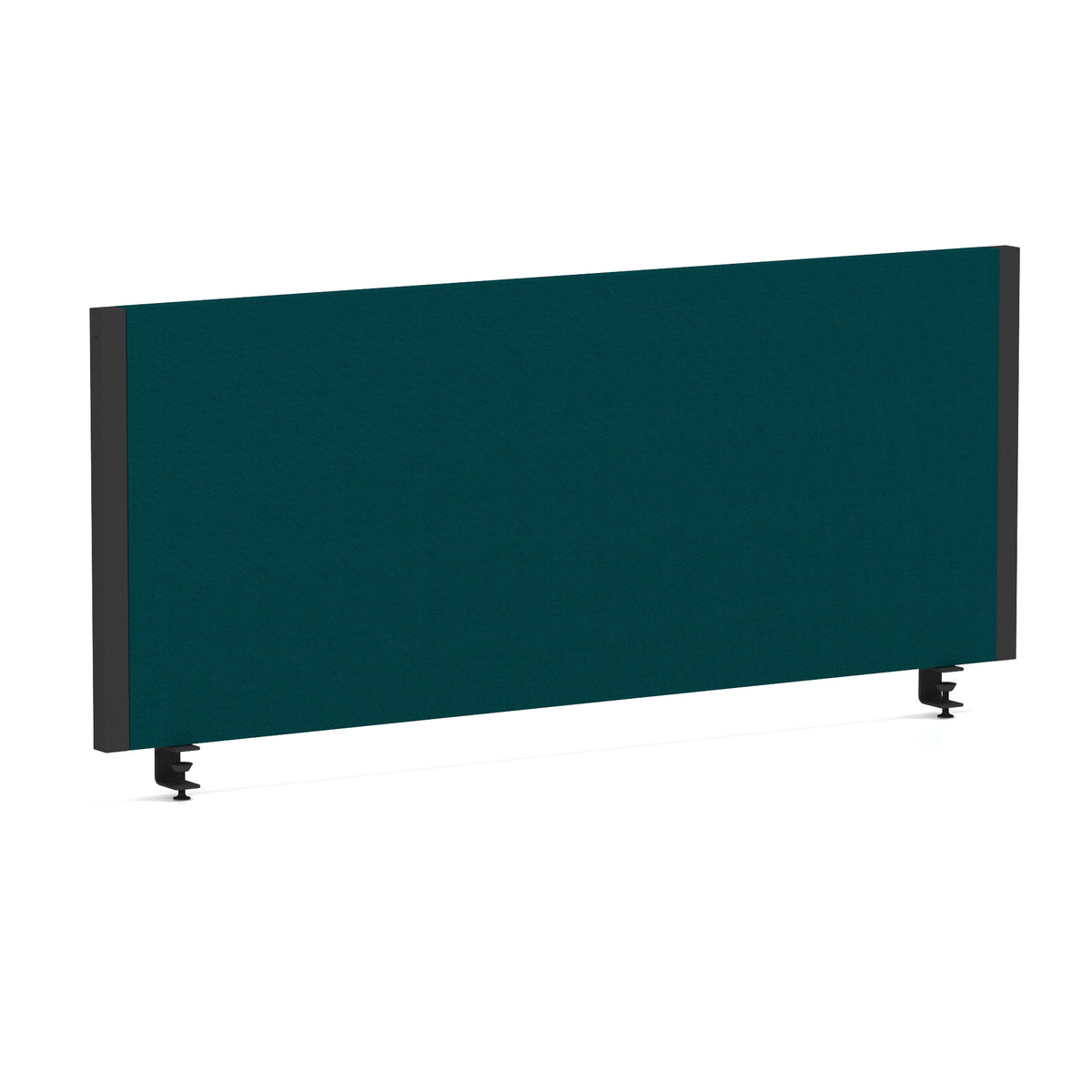 Bramwell Bench Desk Privacy Screen – Black Frame Bespoke Maringa Teal 1000 - Industrious Decor