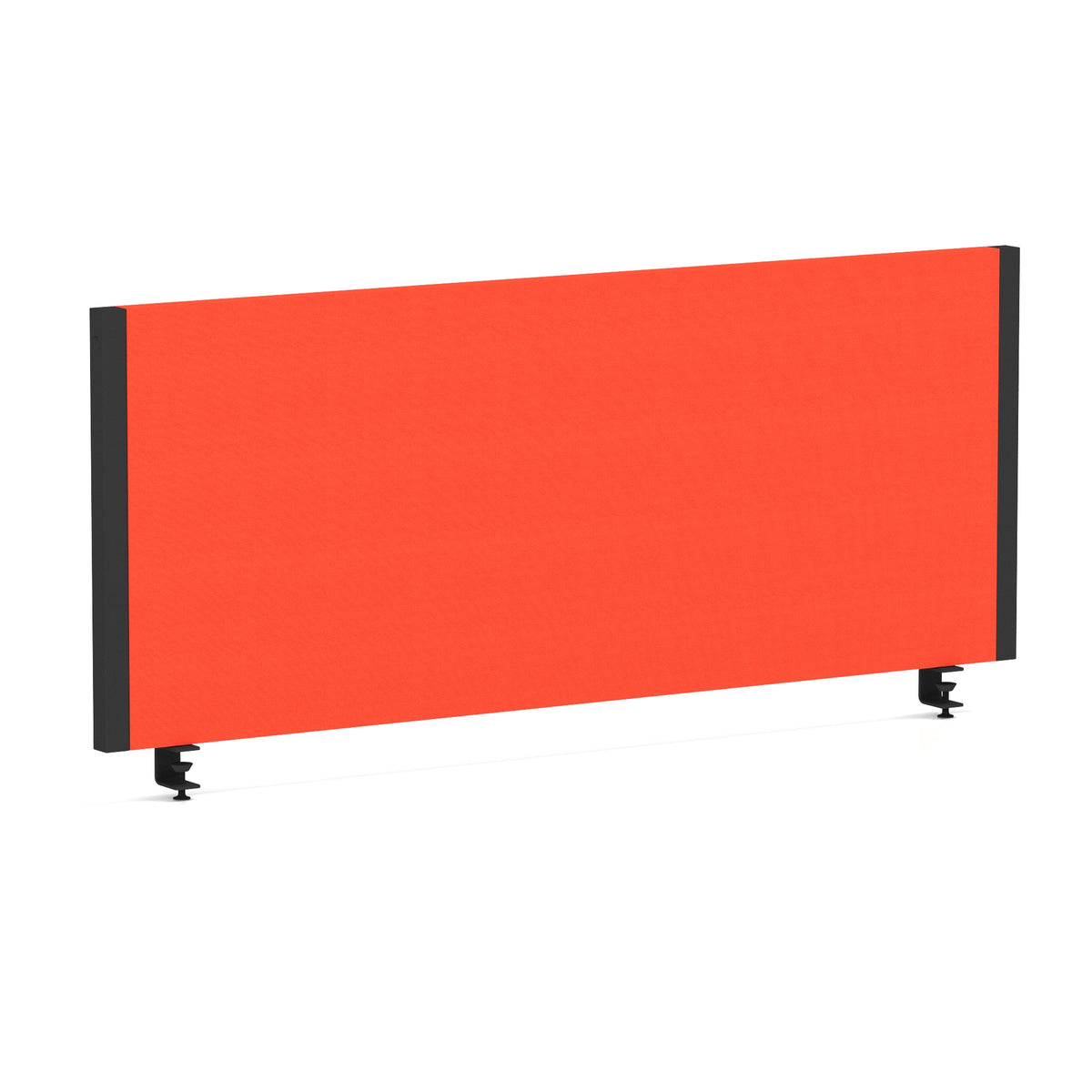 Bramwell Bench Desk Privacy Screen – Black Frame Bespoke Tabasco Orange 1000 - Industrious Decor