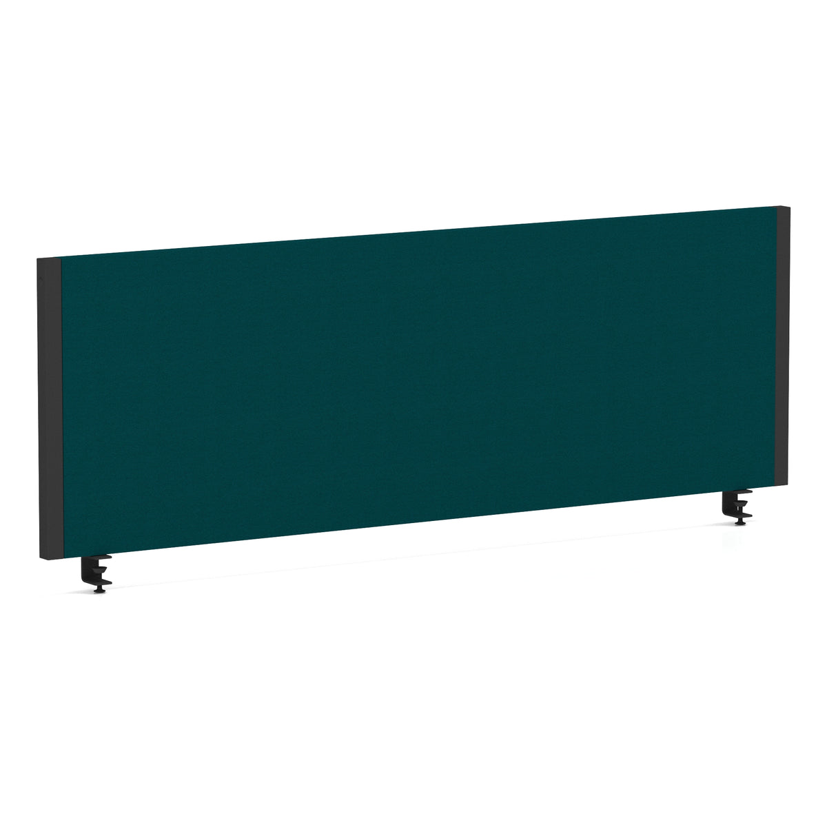 Bramwell Bench Desk Privacy Screen – Black Frame Bespoke Maringa Teal 1200 - Industrious Decor