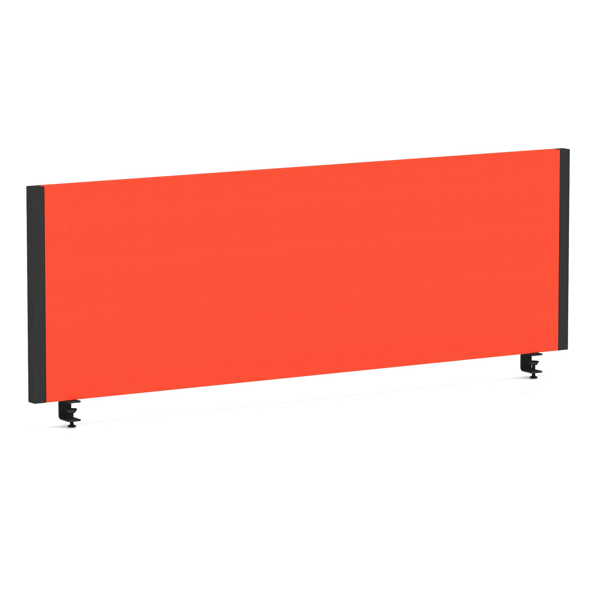 Bramwell Bench Desk Privacy Screen – Black Frame Bespoke Tabasco Orange 1200 - Industrious Decor