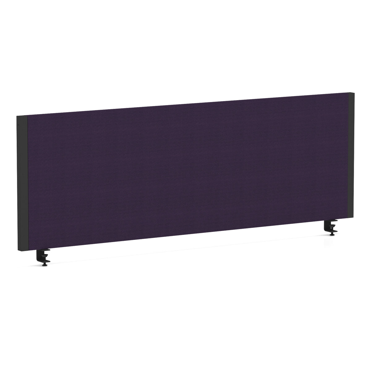 Bramwell Bench Desk Privacy Screen – Black Frame Bespoke Tansy Purple 1200 - Industrious Decor