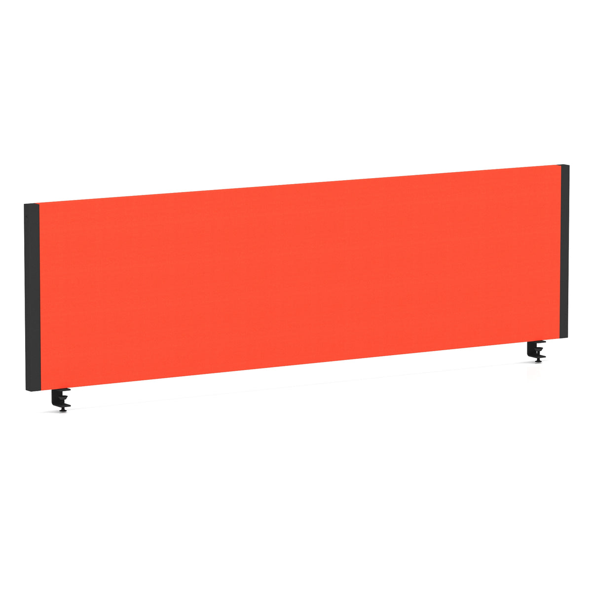 Bramwell Bench Desk Privacy Screen – Black Frame Bespoke Tabasco Orange 1400 - Industrious Decor
