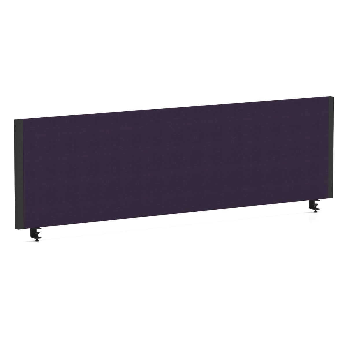 Bramwell Bench Desk Privacy Screen – Black Frame Bespoke Tansy Purple 1400 - Industrious Decor