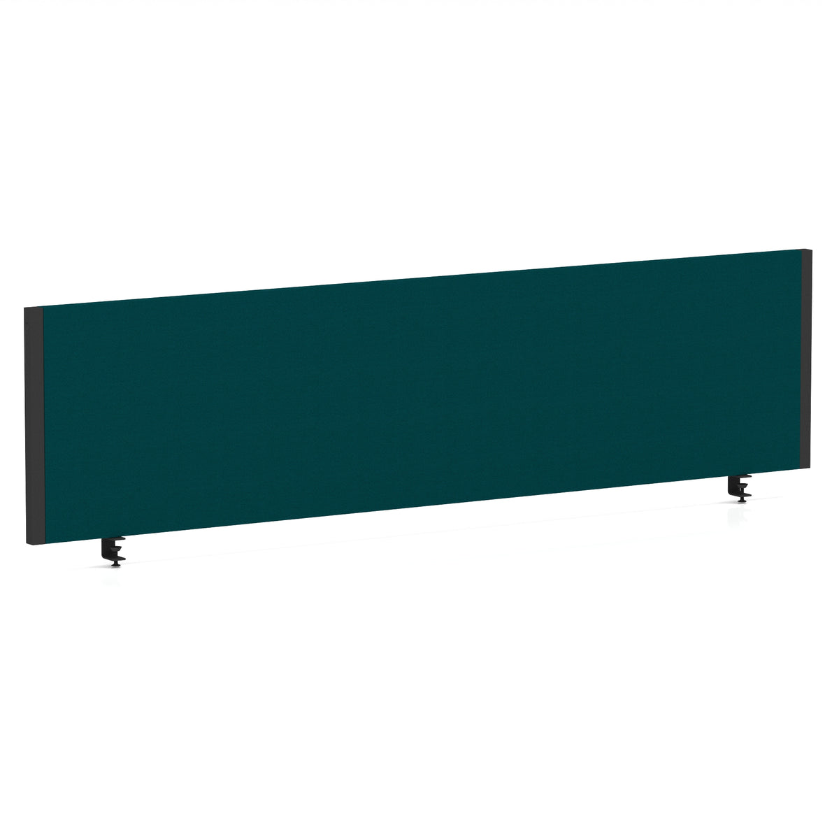 Bramwell Bench Desk Privacy Screen – Black Frame Bespoke Maringa Teal 1600 - Industrious Decor