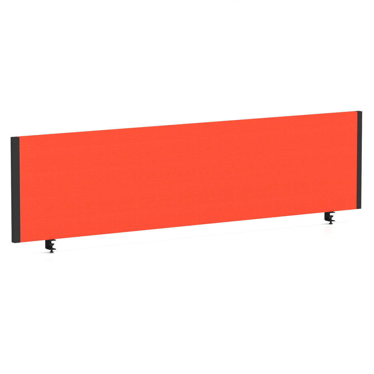 Bramwell Bench Desk Privacy Screen – Black Frame Bespoke Tabasco Orange 1600 - Industrious Decor