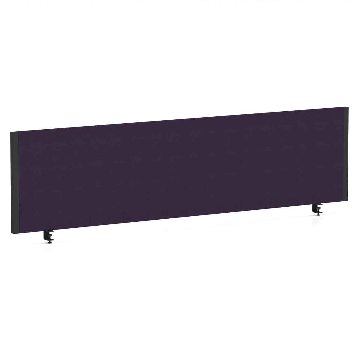 Bramwell Bench Desk Privacy Screen – Black Frame Bespoke Tansy Purple 1600 - Industrious Decor