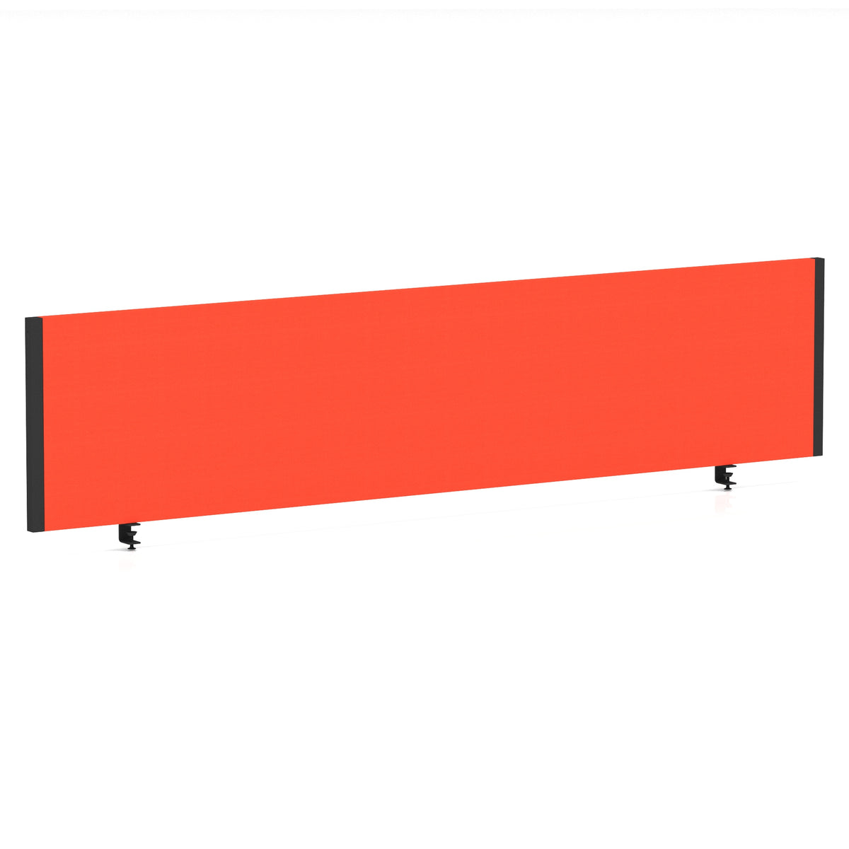 Bramwell Bench Desk Privacy Screen – Black Frame Bespoke Tabasco Orange 1800 - Industrious Decor