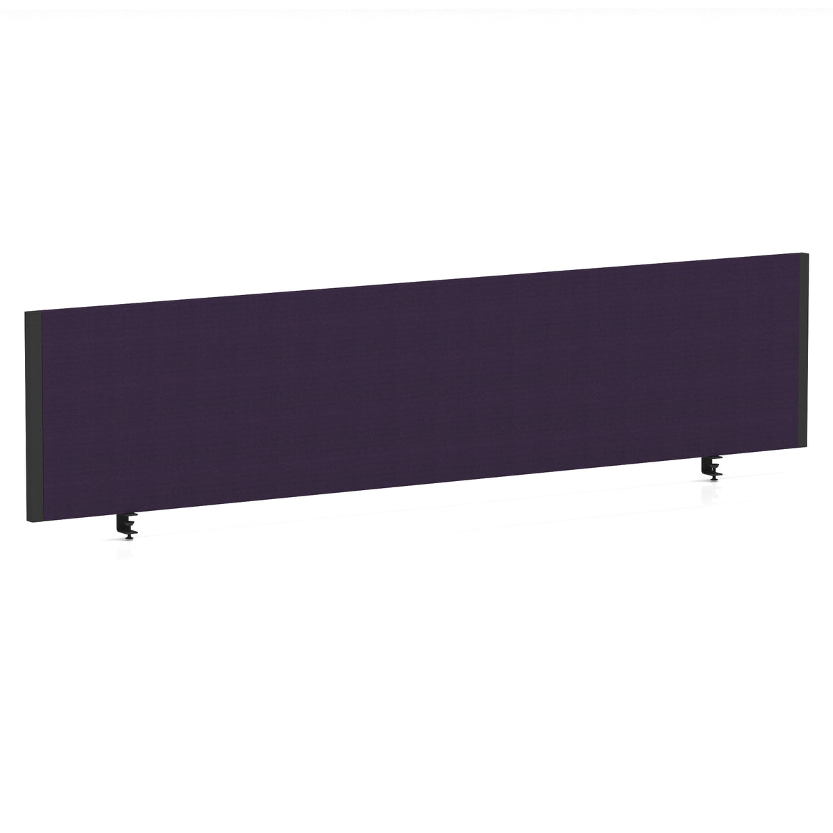 Bramwell Bench Desk Privacy Screen – Black Frame Bespoke Tansy Purple 1800 - Industrious Decor