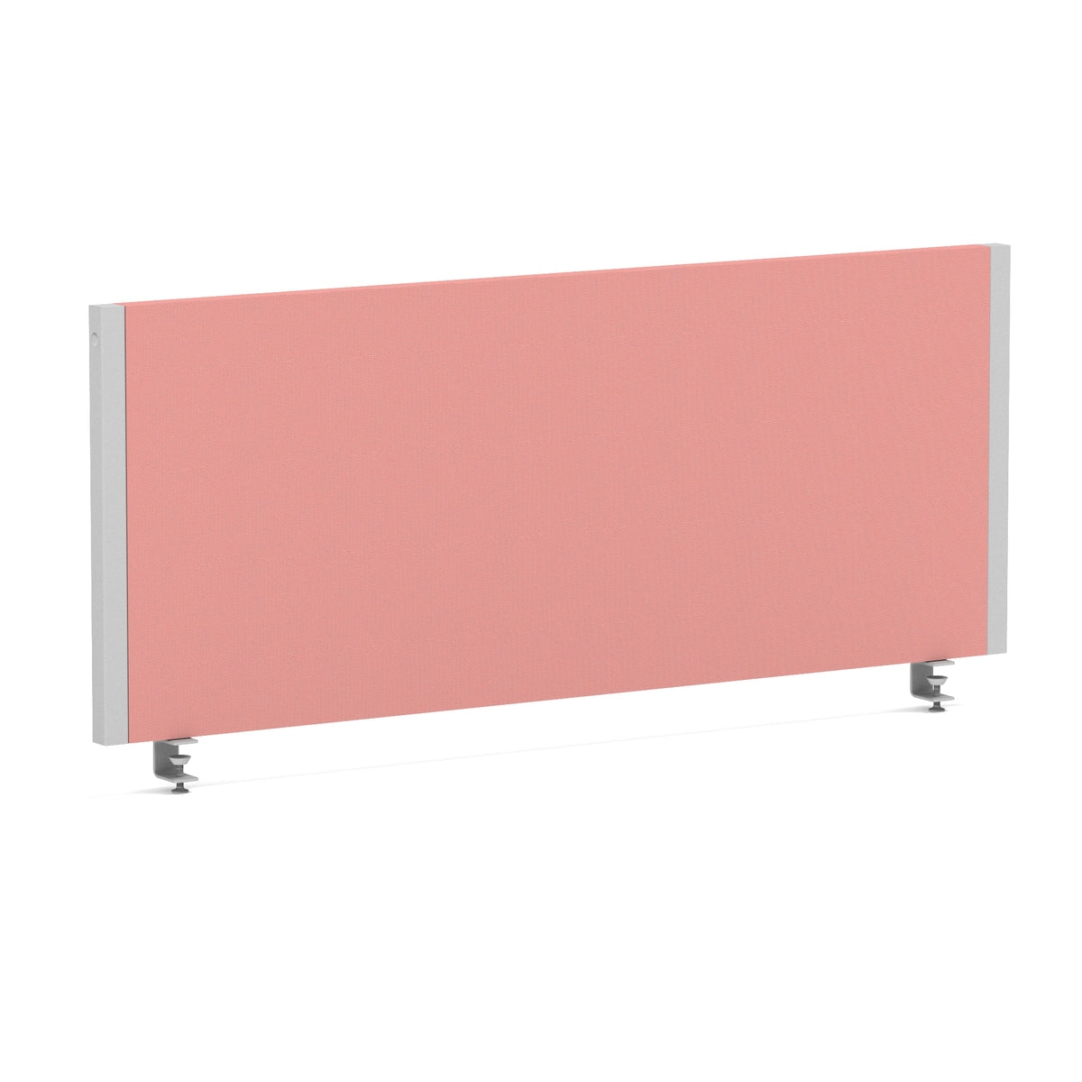 Bramwell Bench Desk Privacy Screen – Silver Frame Bespoke Quest Shrimp 1000 - Industrious Decor