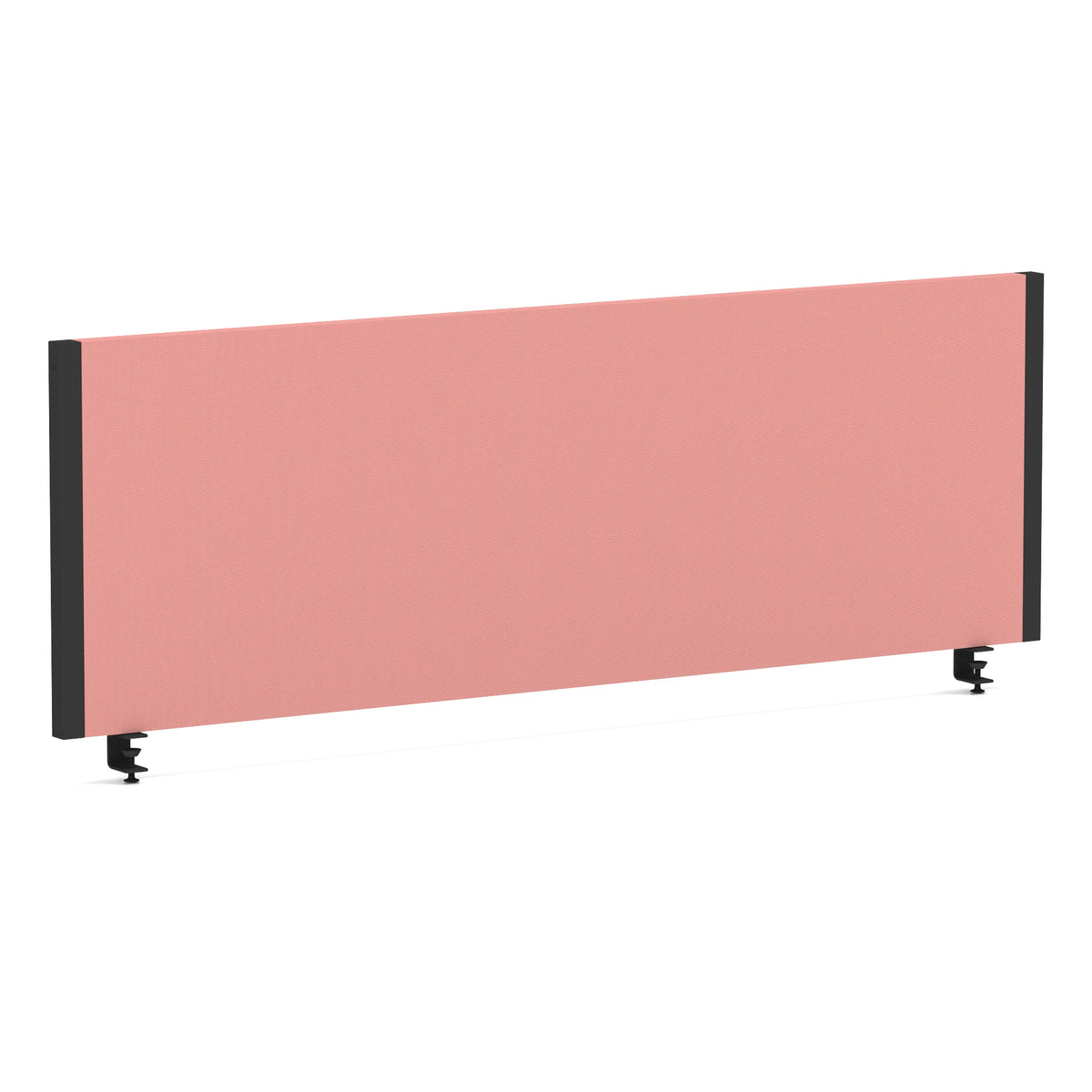 Bramwell Bench Desk Privacy Screen – Black Frame Bespoke Quest Shrimp 1200 - Industrious Decor