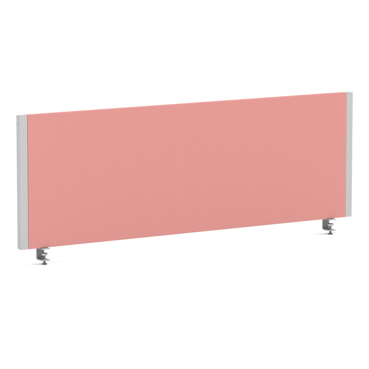 Bramwell Bench Desk Privacy Screen – Silver Frame Bespoke Quest Shrimp 1200 - Industrious Decor