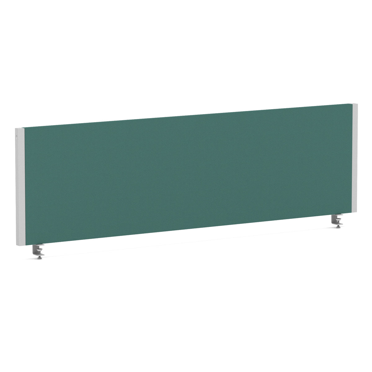 Bramwell Bench Desk Privacy Screen – Silver Frame Bespoke Quest Kelp 1400 - Industrious Decor