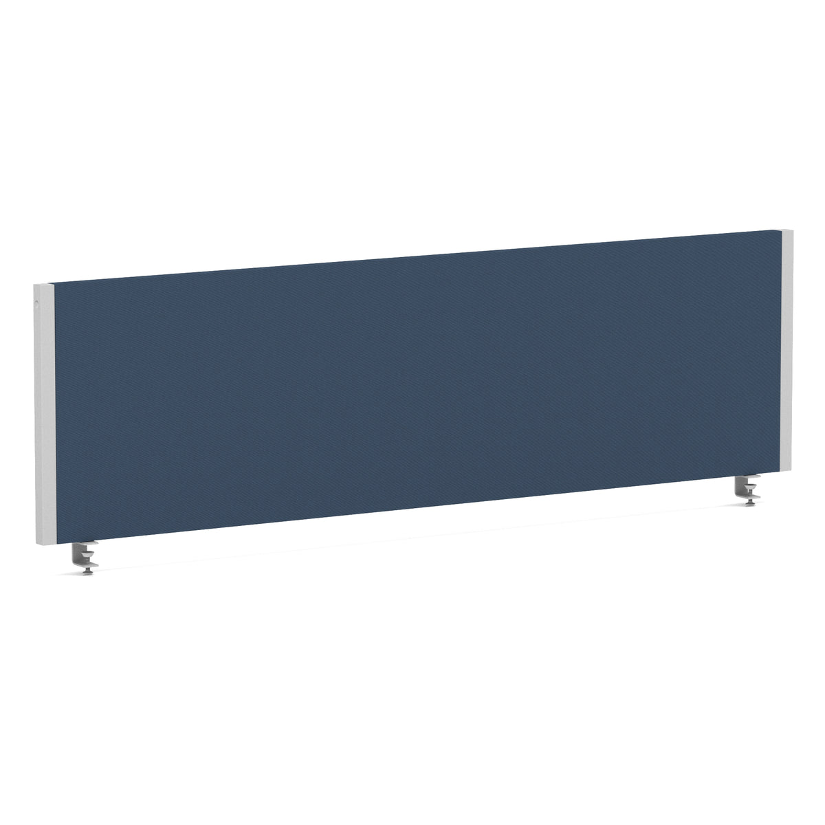 Bramwell Bench Desk Privacy Screen – Silver Frame Bespoke Quest Whelk 1400 - Industrious Decor