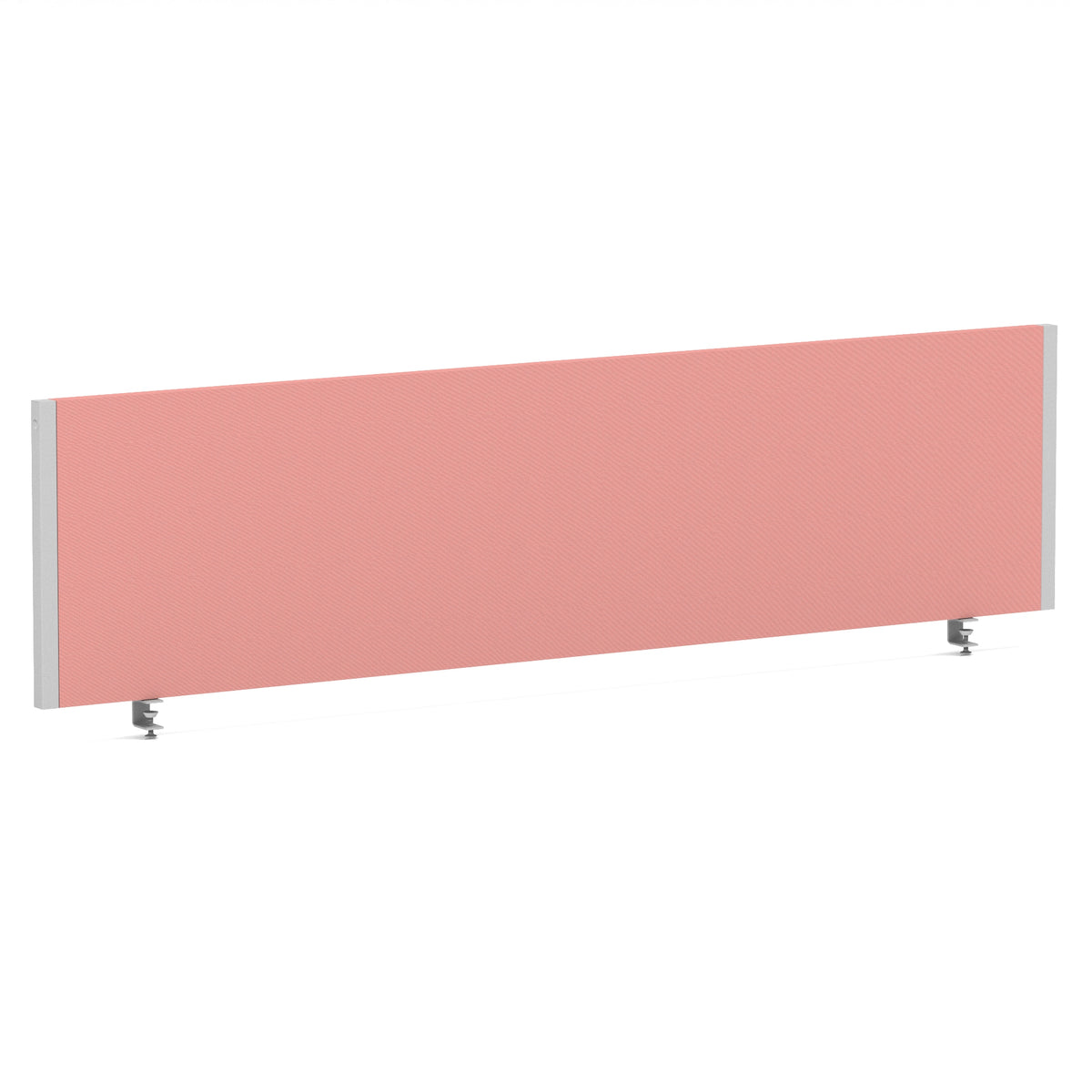 Bramwell Bench Desk Privacy Screen – Silver Frame Bespoke Quest Shrimp 1600 - Industrious Decor