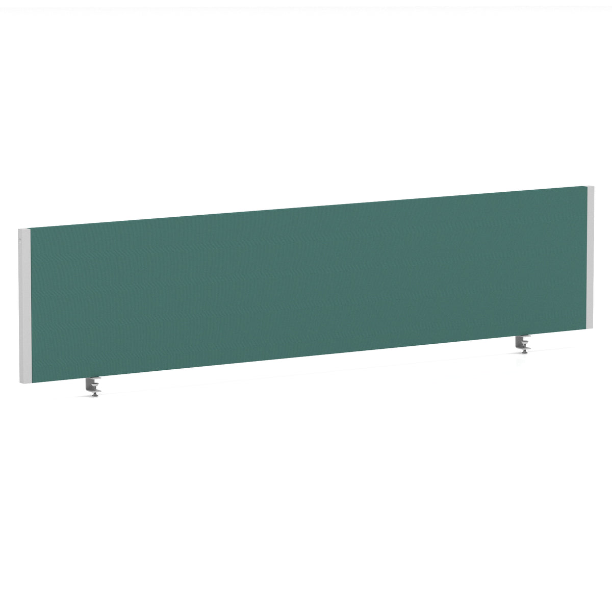 Bramwell Bench Desk Privacy Screen – Silver Frame Bespoke Quest Kelp 1800 - Industrious Decor