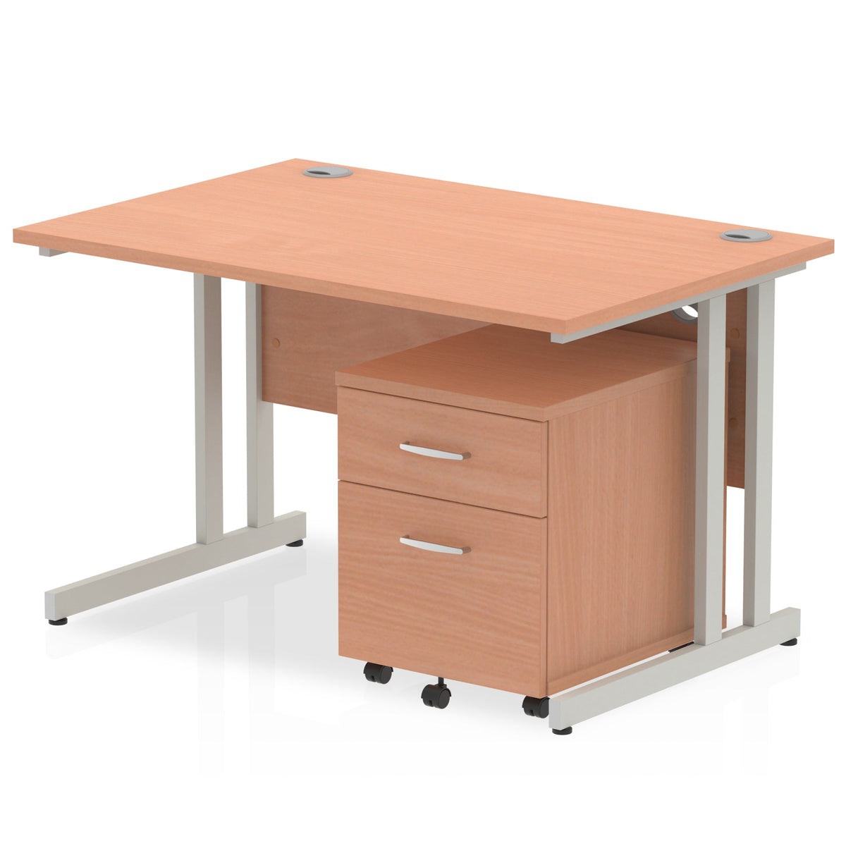 ID Workplace Cantilever Desk with Mobile Pedestal - Industrious Decor