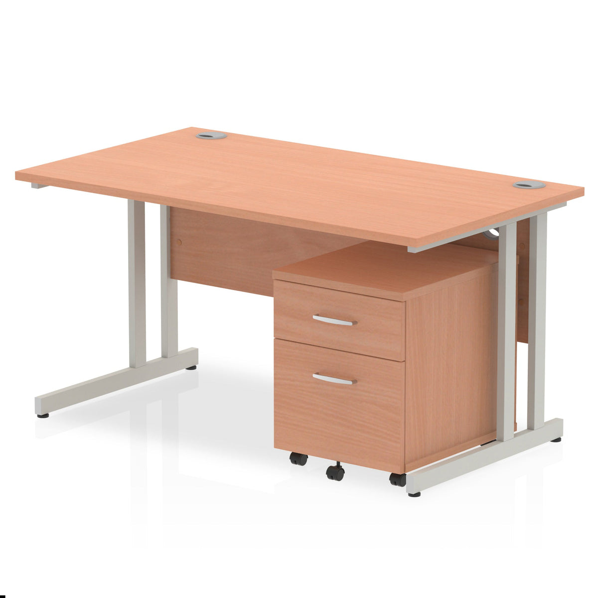 ID Workplace Cantilever Desk with Mobile Pedestal - Industrious Decor