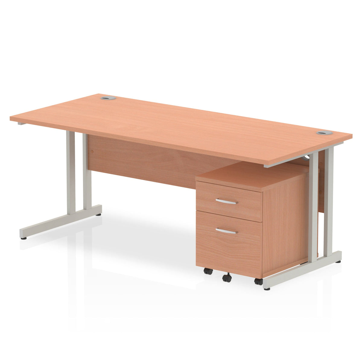 ID Workplace Cantilever Desk with Mobile Pedestal - Industrious Decor