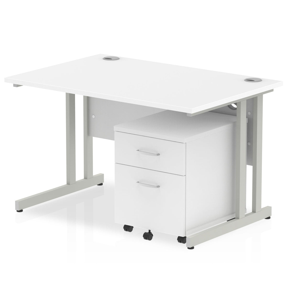 ID Workplace Cantilever Desk with Mobile Pedestal - Industrious Decor