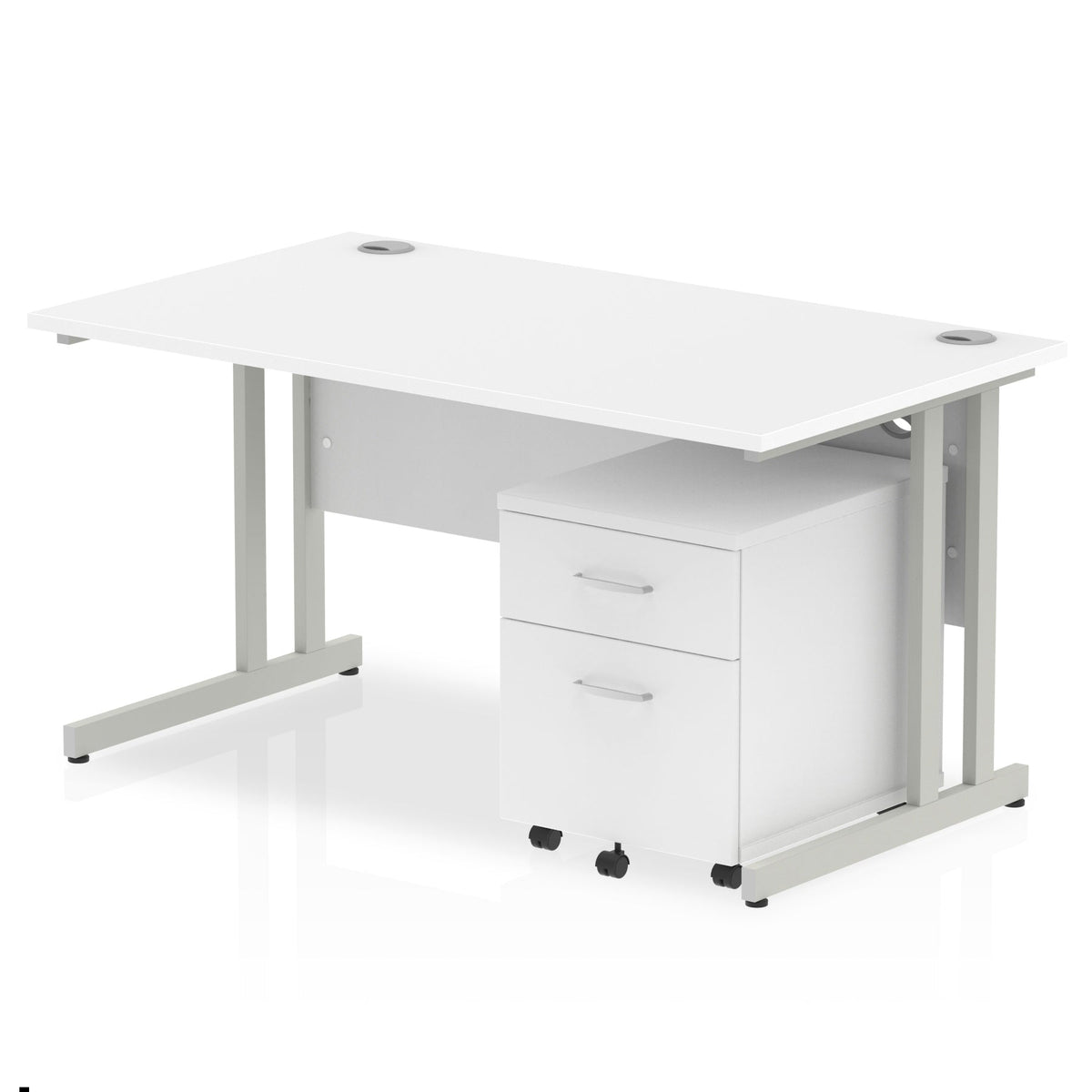ID Workplace Cantilever Desk with Mobile Pedestal - Industrious Decor