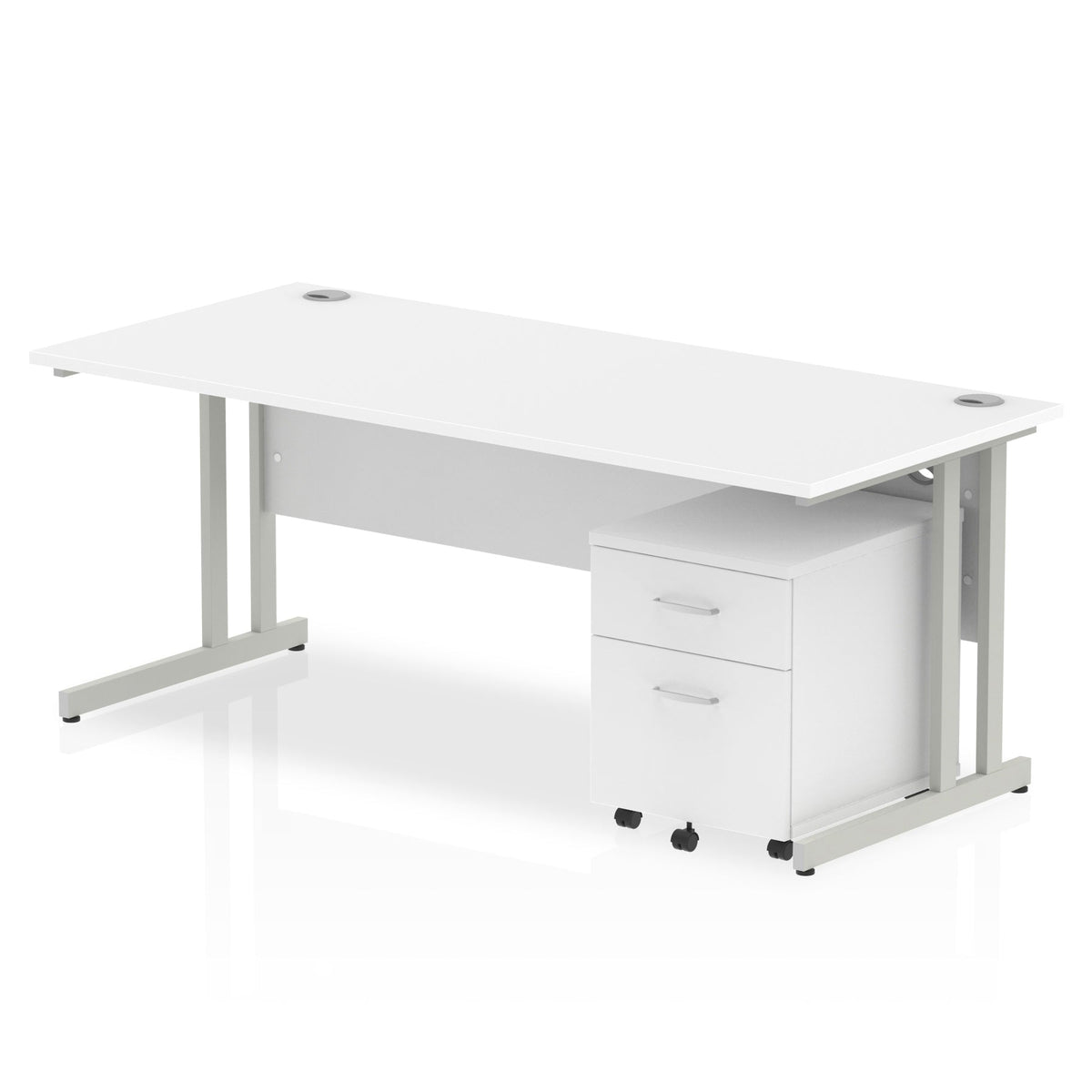 ID Workplace Cantilever Desk with Mobile Pedestal - Industrious Decor