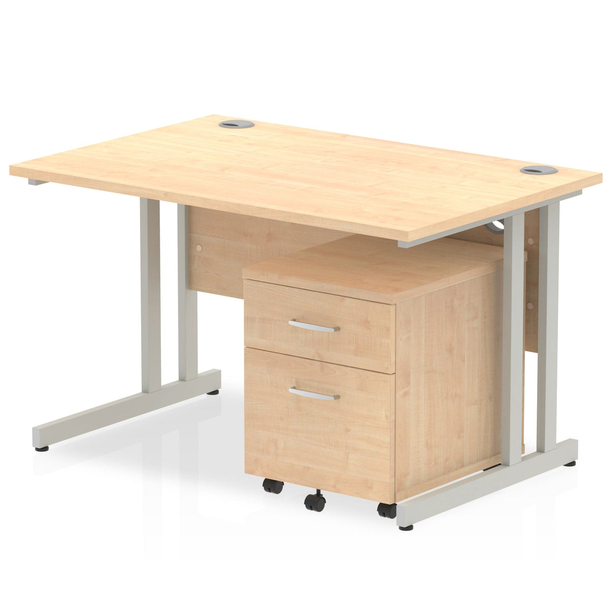 ID Workplace Cantilever Desk with Mobile Pedestal - Industrious Decor